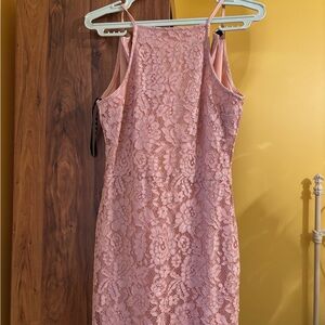 Elegant Pink Lace Dress